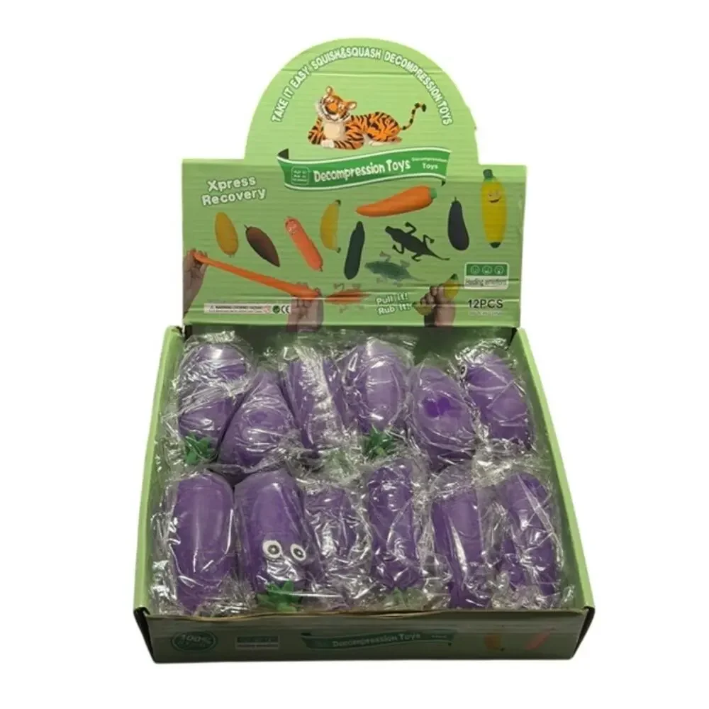 2 Pack Eggplant Squishy Slow Rising Stress Toy Purple Vegetable Fidget New